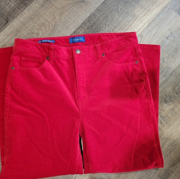 Talbots High Waist Straght Lef Red wome's Pants - Picture 6 of 11